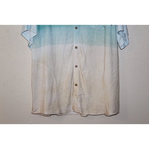 Baja Llama Mens Ombre Short Sleeve Button Up 2XL - Picture 3 of 5